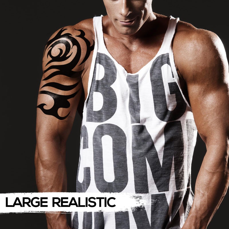 Kotbs 2 Sheets Large Temporary Tattoo Stickers for Men and Women Waterproof Fake Body Art Tattoos with Totem Design for Arm Chest Back - Image 5